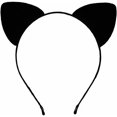 thumbnail image 1 of wonima44 ASHONE Cat Ears Headband for Women Cheetah Ears Headband Costume Hair Accessories for Halloween Party Cosplay (Black, One Size), 1 of 1