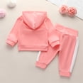 thumbnail image 5 of Coerni Toddler Baby Girls Sweatshirts Sweatsuit Hoodies Tops Drawstring Pants 2Pc Tracksuit Girls Fall Winter Clothes Set, 5 of 6