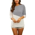 thumbnail image 5 of Lumento Women Long Sleeve Star Print Sweatshirt Casual Crew Neck Tops T Shirt Blouse Pullover, 5 of 6