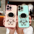 thumbnail image 4 of for iPhone 11 Pro Max Case ,Pasteable Hidden Astronaut Kickstand Stand ,Upgrade Gold Trim Shockproof Corners Bracket Cover Cute for Women Men for iPhone 11 Pro Max Case (for iPhone11ProMax,green), 4 of 12
