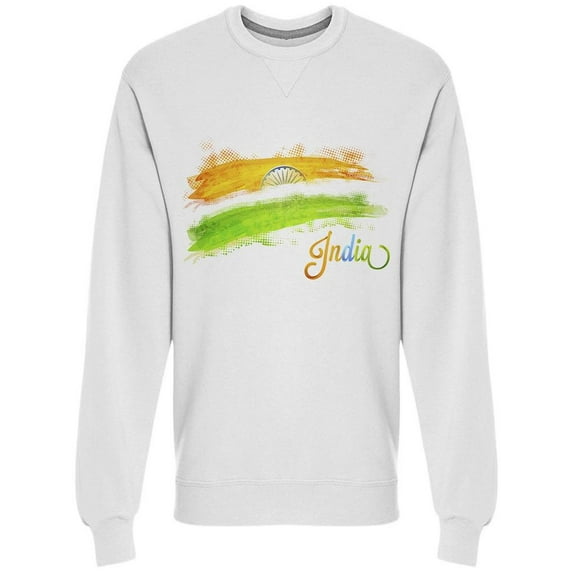 Indian Flag Brush Strokes Sweatshirt Men's -Image by Shutterstock