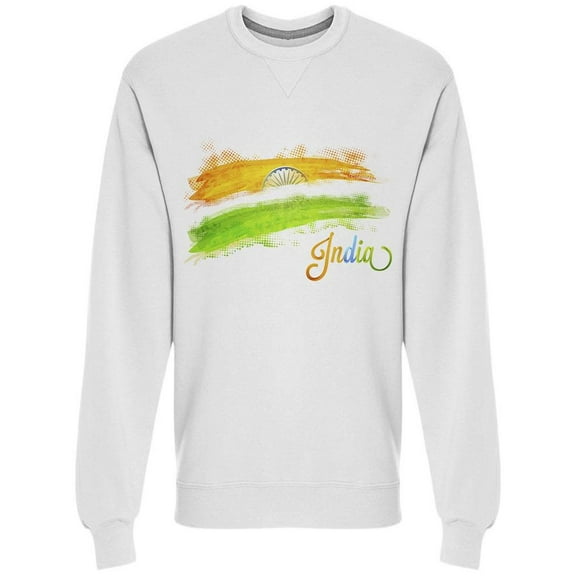 Indian Flag Brush Strokes Sweatshirt Men's -Image by Shutterstock