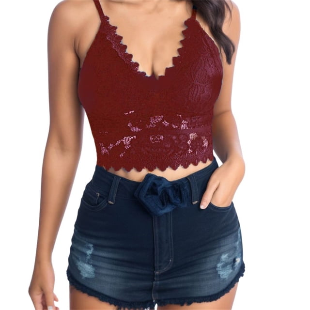 Lencería de encaje Gibobby Yoga Sexy Wirefree rojo XXL