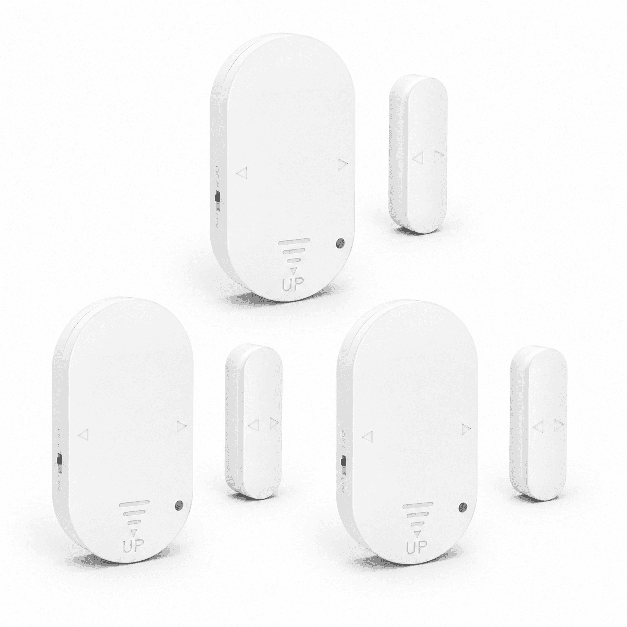 White M-3 2-in-1 Door Window Security Alarm with Chime and 3-Level Volume Control