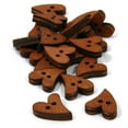thumbnail image 3 of 20 Natural 3/4 inch Brown Wood Whimsical Heart Wooden 2 Hole Flat Sewing Buttons, Linking Beads, Charms etc, 3 of 3