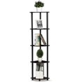 thumbnail image 1 of 5 Tier Corner Display Rack Multipurpose Shelving Unit, Dark Cherry/Black, 1 of 8