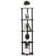 thumbnail image 1 of 5 Tier Corner Display Rack Multipurpose Shelving Unit, Dark Cherry/Black, 1 of 8