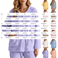 Soft Pajama Sleepwear LSONABXA Women Round Neck Button Down Flannel ...