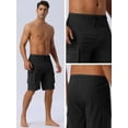 thumbnail image 5 of DARING DIVA Men's Solid Color Side Pockets Lining Summer Board Shorts 38 Black, 5 of 6