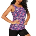 thumbnail image 2 of Lsque cool Skull flower colorful Printed Workout Tank Tops for Women, Athletic Sports Tank Tops, Compression Sleeveless Dry Fit Shirts,Sleeveless Yoga Shirt-Large, 2 of 9