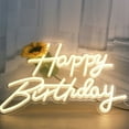 thumbnail image 3 of Dserhfy Happy Birthday Neon Sign USB Powered Dimmable Acrylic LED Happy Birthday Light-up Sign Warm White Birthday Party Wall Decoration Lamp, 3 of 7
