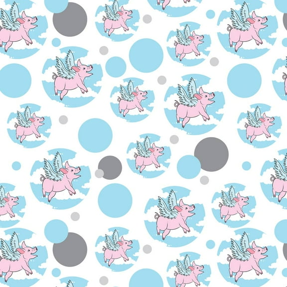 Flying Pig Premium Gift Wrap Wrapping Paper Roll Pattern