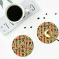 thumbnail image 4 of Honeii Dancing African Women Print Leather Coaster Set of 4, Ideal for Safeguarding Your Furniture from Drinks Spills and Effortless Cleanup-Round Shape, 4 of 6