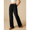 thumbnail image 6 of Women Wide Leg Pants with Pocket High Waisted Lounge Palazzo Autumn and Winter Pants Black XXL, 6 of 9