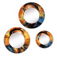 thumbnail image 2 of Designart "Popart Portrait Of Sapphire Smith" Miroir Rond Abstrait Ensemble de 3 - Miroir Mural Rond Moderne Bleu pour Salon, 2 of 5