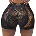 thumbnail image 2 of Fotbe Classical Style Brown Owl Shorts Sin Costuras – Shorts Deportivos de Cintura Alta para Mujer, Elásticos para Gimnasio, Yoga, Running o Ciclismo-Medium, 2 of 8