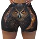 thumbnail image 2 of Fotbe Classical Style Brown Owl Shorts Sin Costuras – Shorts Deportivos de Cintura Alta para Mujer, Elásticos para Gimnasio, Yoga, Running o Ciclismo-Medium, 2 of 8