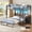 Black, variant on Twin Over Full Bunk Bed with Led Lights and 4 Drawers,L-shaped Bunk Bed with Desk,Metal Bunk Beds with Storage Headboard and Charging Station,Loft Bed with Safety Guardrail and Ladder,Black