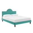 thumbnail image 2 of Modway Soleil Performance Velvet Queen Bed in Teal, 2 of 10