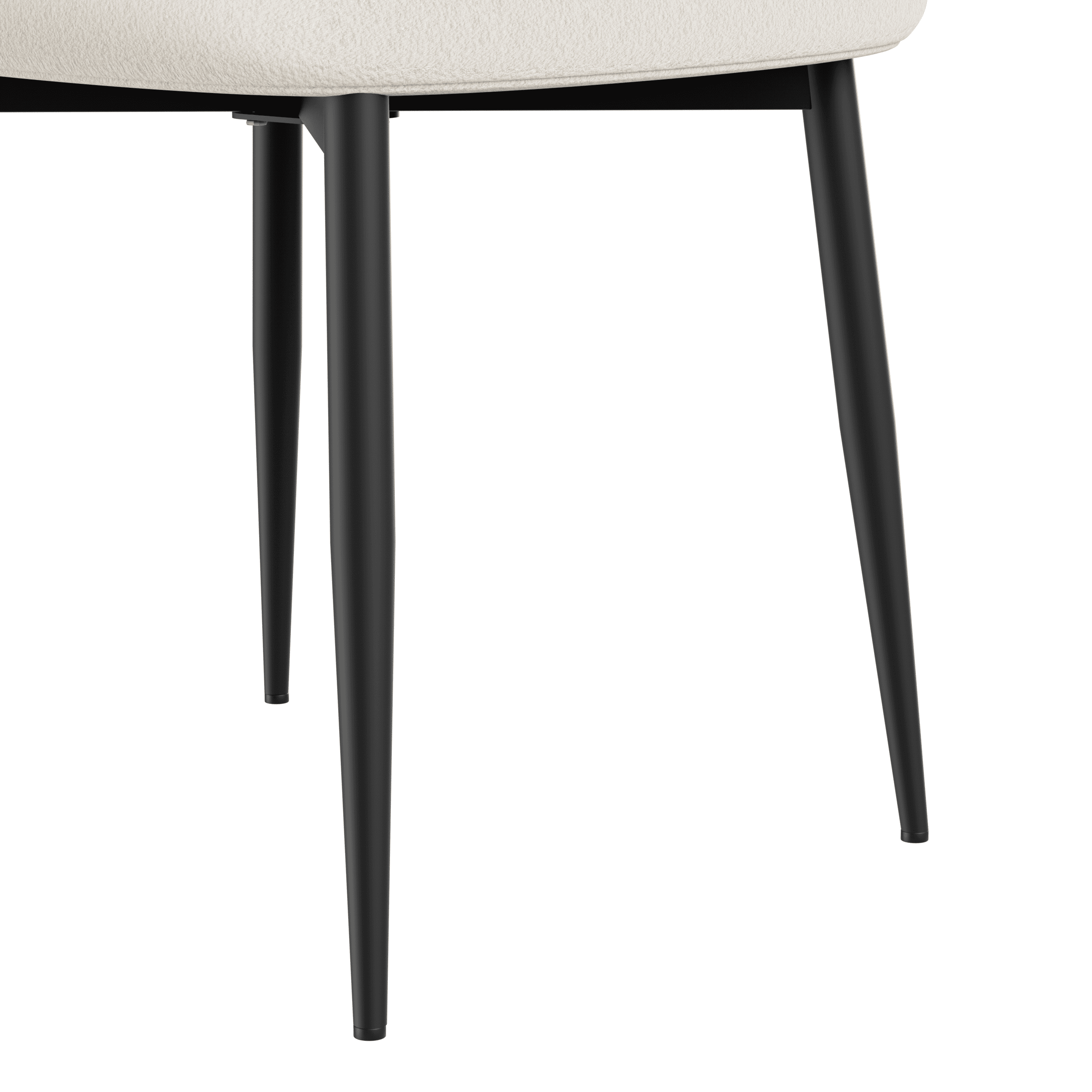Set of 2 dining chairs, modern kitchen chairs with soft padding, farmhouse restaurant chairs with curved backrests and metal legs, for dining rooms and kitchens, White and Black.