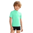 thumbnail image 4 of TGPMGRZ Boys Short Sleeve Rash Guard Swim Shirts UPF 50+ Sun Protection Swimwear Tops Mint Green 11-12 Years, 4 of 5