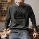 thumbnail image 4 of Camiseta para hombre, cuello redondo, jersey para hombre, 100 % algodón, manga larga, sudaderas sociales, ajuste regular, talla normal, talla S, estética, XL, 4 of 5