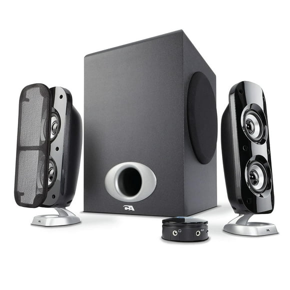 Cyber ​​Acoustics CA-3810 Sistema de altavoces multimedia 2.1 con subwoofer, potencia máxima de 80 vatios, graves potentes, perfecto para música, películas y juegos