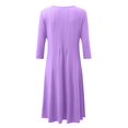 thumbnail image 4 of Bramtres Midi Dresses,Vacation Dresses,Women's Fashion Casual Solid Dress Round Neck Long Sleeve Mid Calf Swing Dress,Long Sleeve Dress,Modest Dresses,Fit and Flare Dress,C Dress,XL, 4 of 4