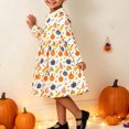 thumbnail image 2 of Vividxx Girl Halloween Dress Pumpkin Print Dress Kids Long Sleeve Party Dress Toddler Fall Party Casual Outfit 7-8 Years, 2 of 4