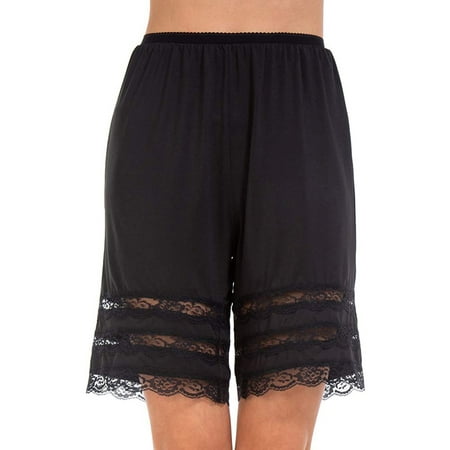 Rdhnmea Women Half Slip Shorts Elastic Waist Lace Patchwork Bloomers Loose Summer Pajama Shorts Sleepwear for Split Skirt Lace Pettipants Snip