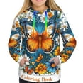 thumbnail image 3 of KLL Spring Butterfly Flowers for Womens Pullover Hoodie with Pocket Hooded Long Sleeve Shirts Sweatshirt for Women-Medium, 3 of 7