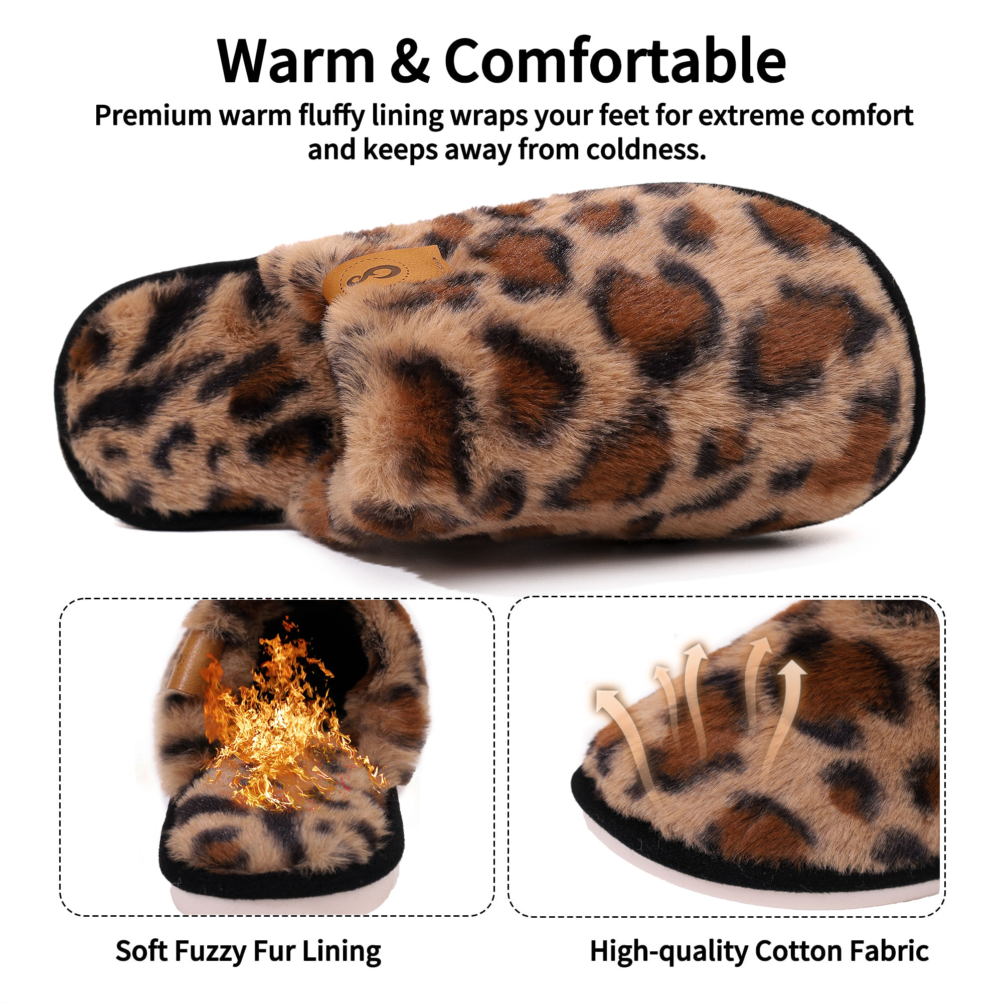 Ecetana Women's Fuzzy Slippers with Memory Foam photo 3