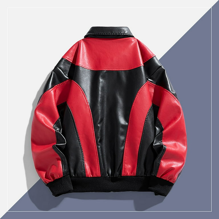 JUUYY Men's Faux Leather Jacket Vintage Racing Motorcycle JUUYY Men's Faux Leather Jacket Vintage Racing Motorcycle