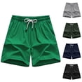 thumbnail image 2 of PUMISAS Sports Shorts For Men Comfortable Exercise Sweatpants Athleisure Solid Color Shorts Elastic Drawstring Waist Pants With Pockets, 2 of 9