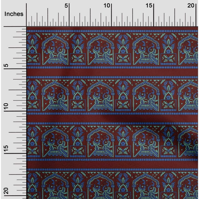 oneOone Cotton Flex Fabric Ethnic Block Printed Fabric 1 Yard 40 Inch Wide