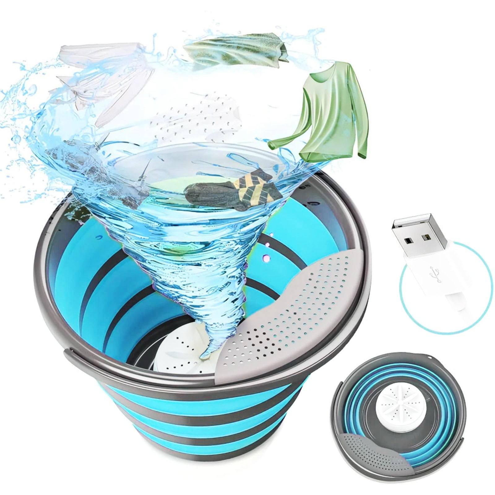 Menrkoo Folding Washing Machine, Portable Small Dormitory