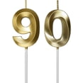 thumbnail image 1 of 90th Birthday Candles,Gold Number 90 Cake Topper for Birthday Decorations Party Decoration, 1 of 6