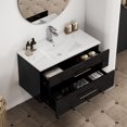 thumbnail image 4 of 36" Floating Bathroom Vanity with Sink, Wall Mounted Bathroom Storage Cabinet with 2 Soft-Close Storage Drawers and Long Metal Handle, Easy Installation, Black, 4 of 6