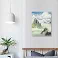 thumbnail image 3 of Nawypu Mountain Landscape Abstract Painting Canvas Wall Art For Living Room Bathroom Wall Decor For Bedroom Kitchen Artwork Canvas Prints 3 Pieces Modern Framed Office Home Decorations, 3 of 4