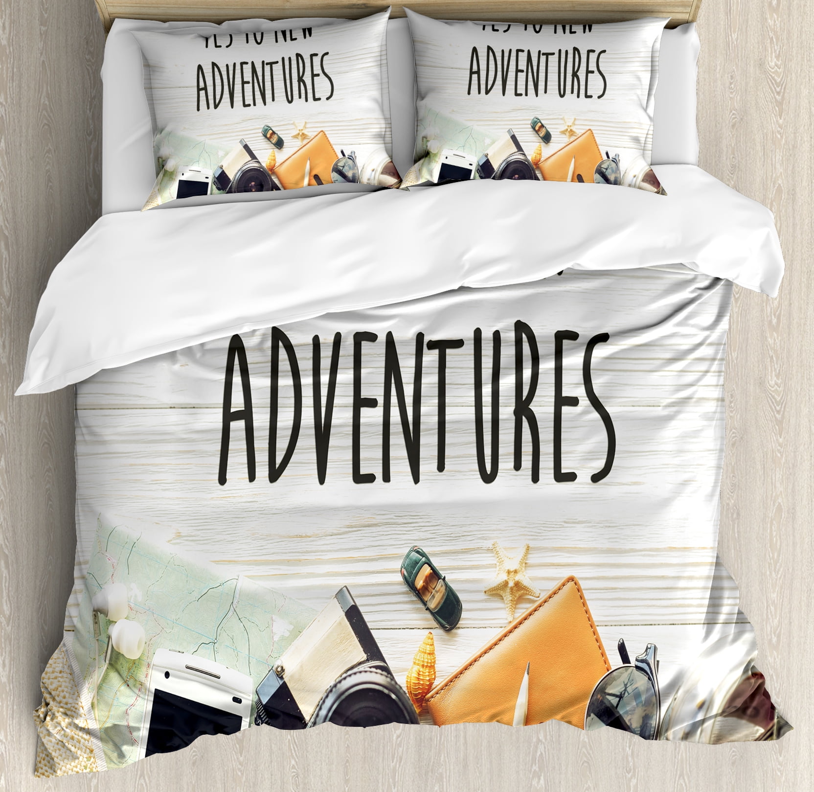 Adventure King Size Multicolor Microfiber Duvet Cover Set