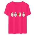 thumbnail image 4 of Cadeau de Saint-Valentin pour Femmes, T-shirt Décontracté à Manches Courtes et Col Rond avec Imprimé Arbre de Noël, 4 of 6