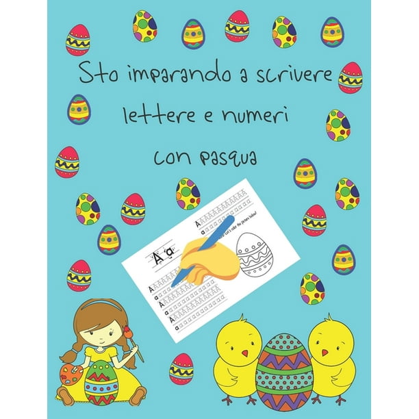 Sto imparando a scrivere lettere e numeri con pasqua ...