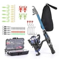 thumbnail image 1 of Ing Rod Reel Combo Kit 1. Telescopic Ing Rod Spinning Reel Set With Hooks Soft Lures, 1 of 5