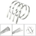 thumbnail image 6 of Yammee 10 Pieces Self Locking Cable Ties Stainless Steel Zip Ties Heavy Duty Metal Exhaust Wrap for Indoor and Outdoor, 6 of 7