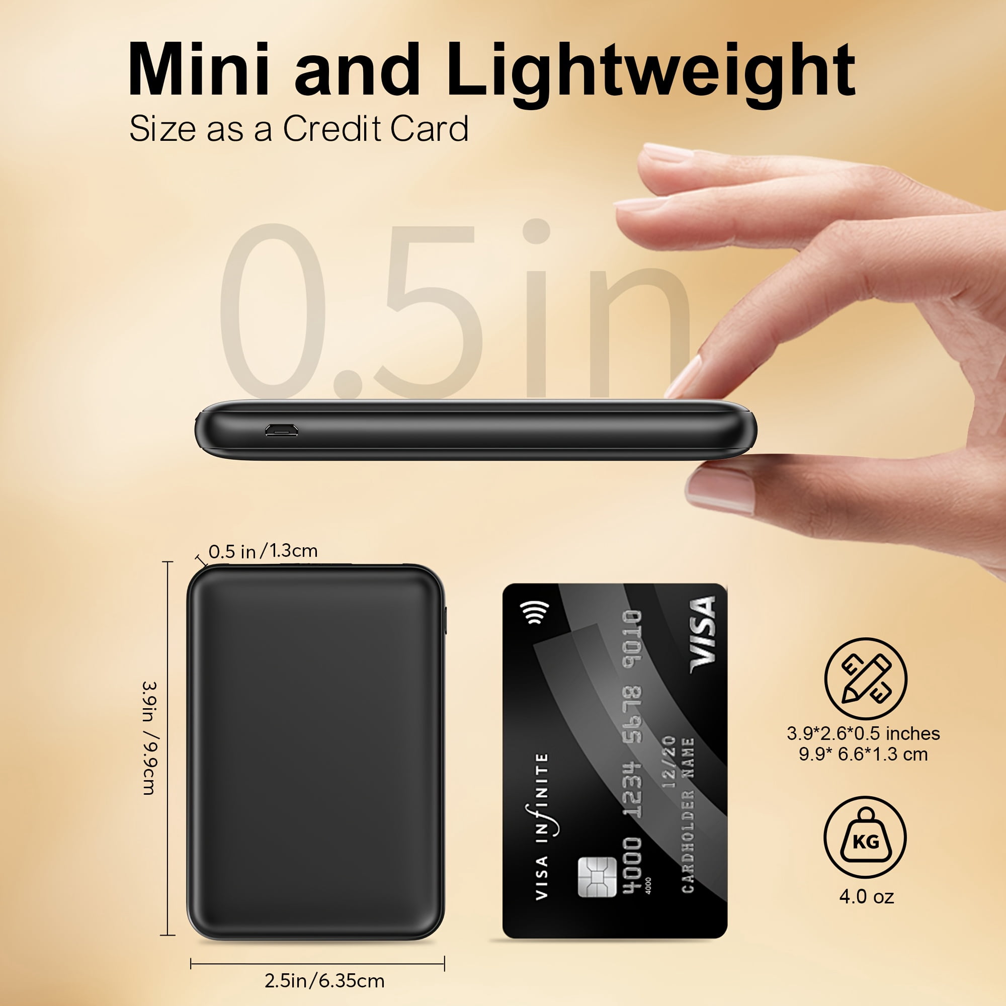 6000Mah Portable Power Bank, Ultra-Compact 5V 2A Battery Pack Featuring Dual Outputs, Ideal for Smartphones, Tablets, Smartwatches, Heated Garments, And Various USB Devices