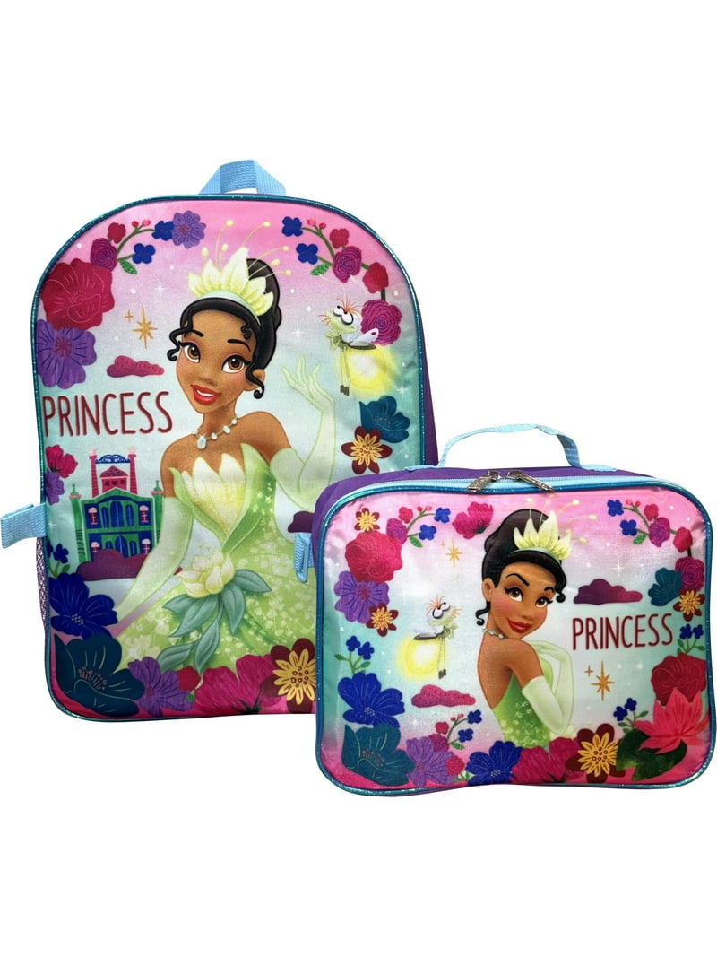 Disney Girls 16 inch Princess Tiana Backpack and Lunchbag  display picture 1