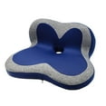 thumbnail image 2 of Hewann Gel Seat Cushion for Long Sitting - Ergonomic Memory Foam Back Support, Coccyx Relief Cushion for Desk Chairs & Car Rides, Breathable & Easy to Clean Blue Cover, 2 of 9