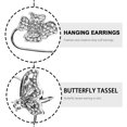 thumbnail image 2 of MasteelfCA Butterfly Earring Sparkling No Piercing Hanging Earring Tassel Style Ear Clip, 2 of 7