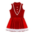 thumbnail image 5 of Doomiva Kids Girls Christmas Dance Dress Xmas Gingerbread Man Roleplay Dress Up Ballet Velvet Dance Tutu Dress Party Red 14, 5 of 7