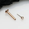 thumbnail image 3 of Rose Gold Basic Gem Ball Top Threadless Push-In Steel Labret, 3 of 4